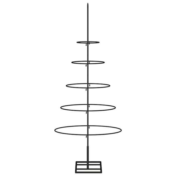 Sapin De Noël En Métal Noir 150 Cm - Structure Acier, 8 Couches, à Décorer Soi-même