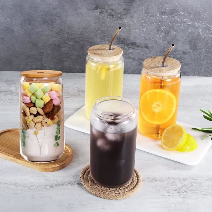 Excelsa Tropical Gobelet Ananas Avec Paille Et Couvercle - Verre 520 Ml Pour Cocktails Et Boissons