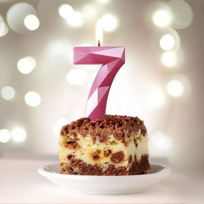 Bougie gâteau anniversaire chiffre 18 coloris rose gold sur pic