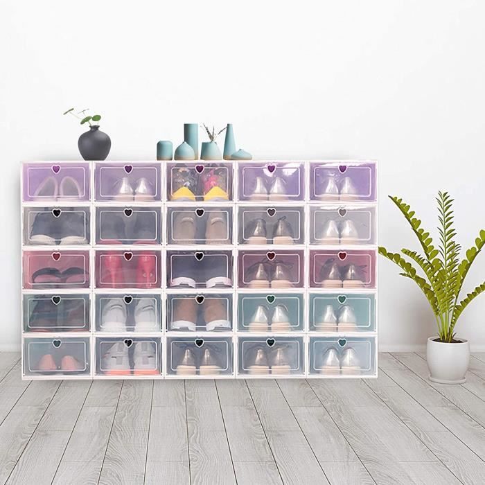 20x Boîte à chaussures transparente Boîte à chaussures Rangement pour  chaussures