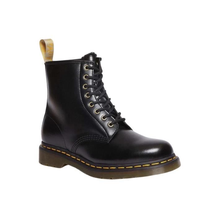 Bottes Dr Martens 1460 Vegan Noires pour Femme Lacets Hauteur de la tige haute Noir Cdiscount Chaussures