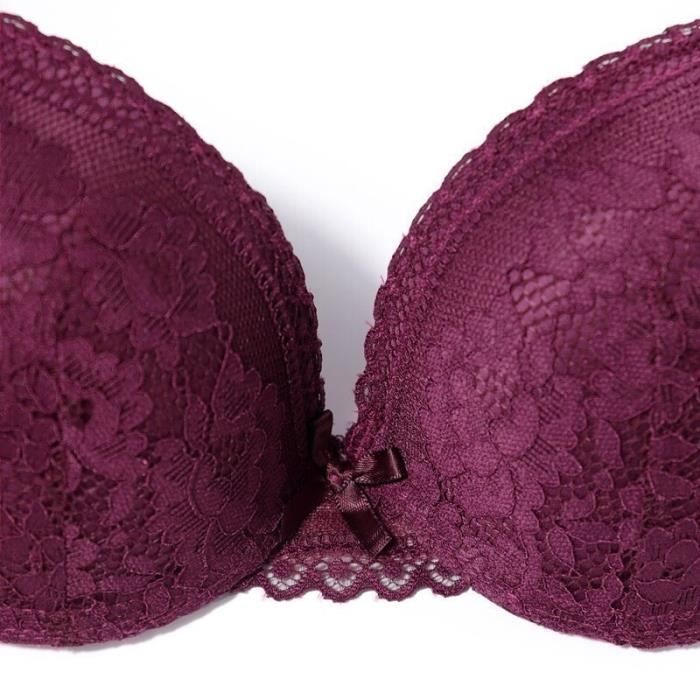 Soutien gorge 75 80 85 B C Cup soutien gorge femme 3 4 bonnet soutien gorge plongeant Sexy dentelle couleur unie Black D5609 C Blanc Cdiscount Pret a Porter