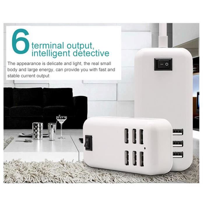 Barre d'alimentation de bureau USB C PD à charge rapide - 2 prises - 2