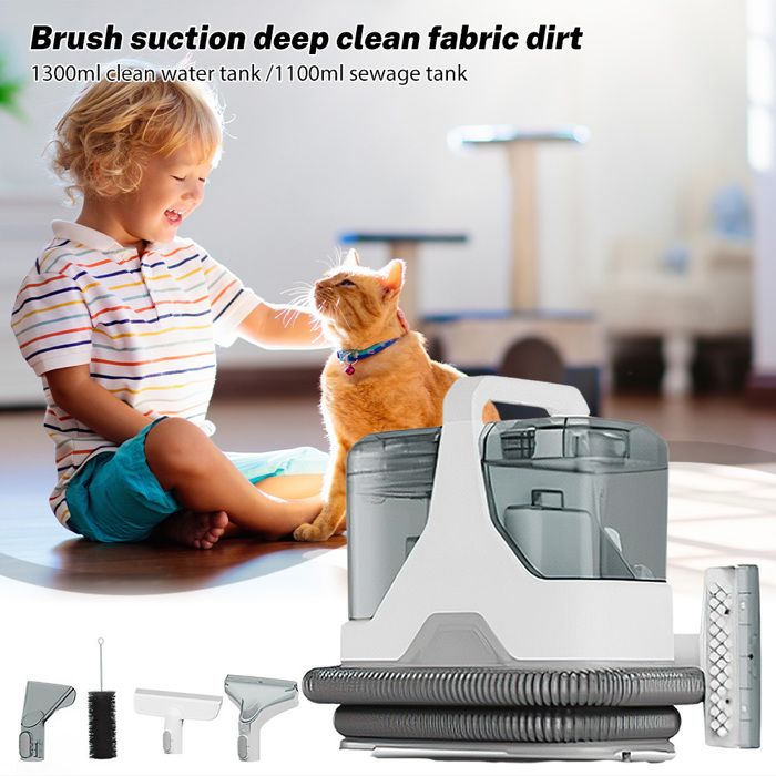 Aspirateur Nettoyeur Tapis Et Canapé Portable – 1650W, 5 Modes, Réservoirs 1,3L + 0,95L, Fonction Vapeur - 10