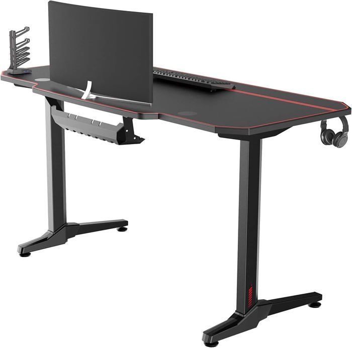 HOMALL Bureau Gaming LED 120×60cm,Contrôleur Touché de Lumière par USB