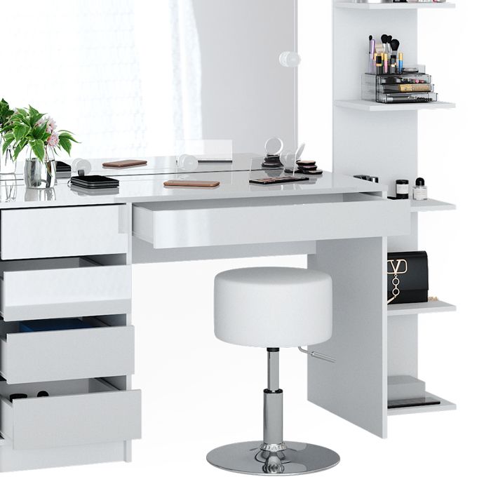 Puluomis Coiffeuse avec tabouret, couleur bois