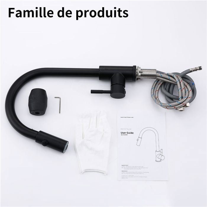 HOMELODY Robinet De Cuisine Noir Extensible Avec 3 Types De