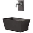 Fontaine murale avec lavabo et robinet inclus couleur anthracite Made in Italy-0