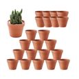 Petits Pots en Terre Cuite, 40PCS Pot de Fleur Terre Cuite, Mini Pots de Fleurs en Céramique avec Trou de Drainage,  3.5 * 3CM-0