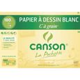 CANSON Pochette papier dessin C à grain - 21 x 29,7 cm - 180g - 12 feuilles - Blanc-0