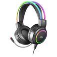Casque Gaming Mars Gaming MHRGB Noir - Microphone Professionnel - Son Spatial - Éclairage RGB Flow-0
