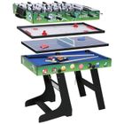 HLC Table Multi Jeux 4 en 1 Pliante-Billard/Babyfoot/Hockey/Tennis de Table (gn02)