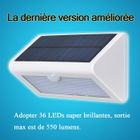 LE COIN COQUIN Lampe solaire exterieur etanche en 550 lumens 36 LED solaire PIR eclairage de sécurité lampe mural avec tournevis pour maison jardin