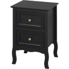 WOLTU Table de Chevet avec 2 Tiroirs, Table de Nuit Design Rétro et Classique, MDF 40x30x60cm, Noir TS119sz