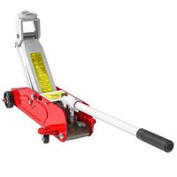 Cric hydraulique à profil bas en acier robuste, Charge maximale de 2000 kg, capacité de levage de 12 à 30 cm, rouge