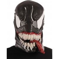 Masque intégral latex Venom adulte - Marvel - Tête de Venom - Dents pointues - Langue rouge sang