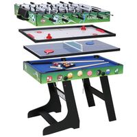 Table Multi Jeux 4 en 1 Pliante-Billard/Babyfoot/Hockey/Tennis de Table (gn02)