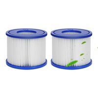 Filtre de Piscine Gonflable - WIKAY - Filtre à Cartouche - Blanc Bleu - Cylindrique - 104mm x 104mm x 80mm
