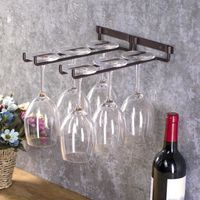 Porte-Verres à pieds Suspendu bar Rack à verres Rangement étagère à verres Support de Verre à Vin Organisateur Cabinet Stockage -TUN