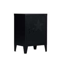 FurnitureR Table de Chevet Meuble de Rangement 2 Etagères en Métal Noir