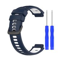Bracelet de montre bleu nuit blanc avec outils pour Garmin Forerunner 220/630/735XT