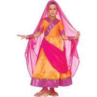 Déguisement Princesse Bollywood Enfant - Robe Rose Brillant et Tulle Transparent - Carnaval et Fêtes