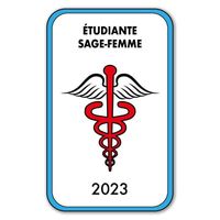 Autocollant Sticker - Vignette Caducée 2023 pour Pare Brise en Vitrophanie - V4 Étudiante Sage-Femme 