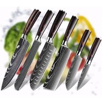 Couteaux de cuisine japonais Couteau de chef 7Cr17 Accessoires de cuisine en acier inoxydable