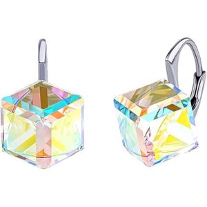 Boucle d'oreille Boucles D'Oreilles Cube Cristal Aurora Boreale Arg