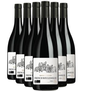 VIN ROUGE French Bouledogue Pays d'Hérault Prestige Collection Syrah Rouge 2021 - Bio - Lot de 6x75cl - Vin IGP Rouge du Languedoc -