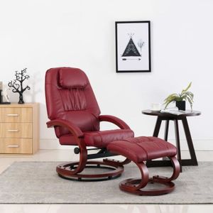 Fauteuil de Relaxation inclinable en Simili Cuir Blanc CADENTRO