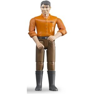 FIGURINE - PERSONNAGE Figurine BRUDER - Homme châtain avec jean marron - Articulé - Pour enfant de 4 ans et plus