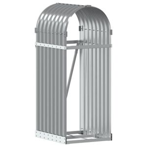 ABRI BÛCHES ESTINK Porte-bûches gris clair 40x45x100 cm acier galvanisé 85670