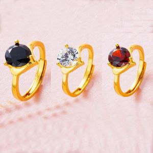 CHEVALIERE 3 pièces/ensemble anneaux en cristal CZ ensemble de bagues plaqué or jaune 18 carats bijoux de mode taille réglable