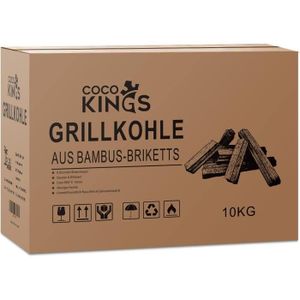 BARBECUE Kings Briquettes de charbon de bois pour barbecue - 10 kg - Brûle cinq heures - Sans fumée et sans odeur87