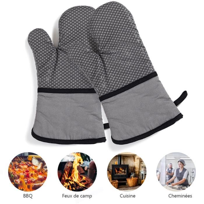 Acheter Gant de four Extra Long doublure en coton gants de cuisine gants de  four professionnels cuisson