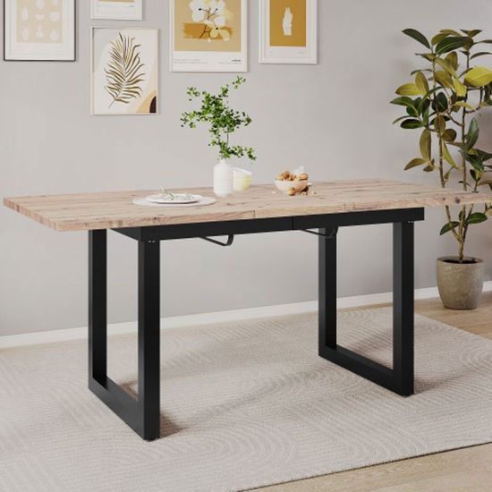 Tavolo Allungabile Stile Industriale - L140/180 X W80 X H75 Cm Grigio - Foto 1