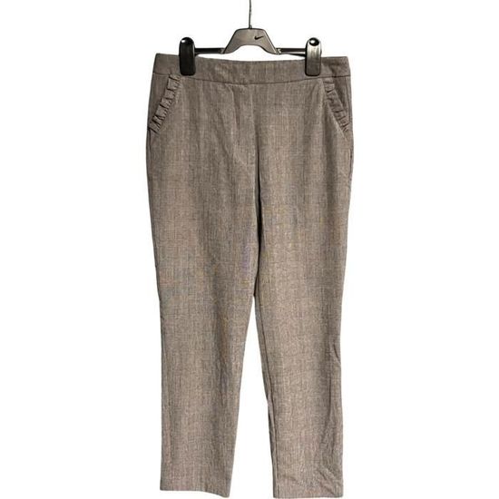 Pantalon Zara Femme Gris Et Noir - Taille M - Coupe 7/8 - Occasion Très Bon état