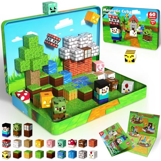 Jouets Magnétiques De Voyage 35 Pièces – Boîte Portable En Fer Pour Enfants Dès 3 Ans – Construction STEM Fun Et Éducative