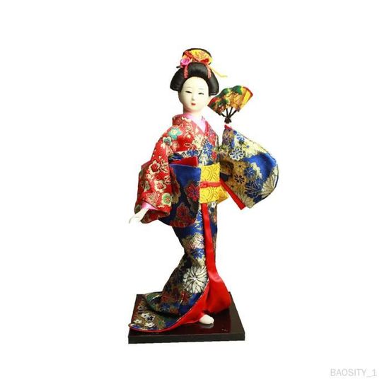 Poupée Kimono Solaire à Tête Qui Hochet – Décoration Voiture Ou Bureau, Sans Pile, Cadeau Original