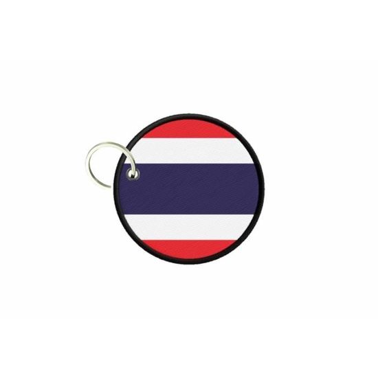 Porte-Clés En Cuir Synthétique Imprimé Drapeau Thaïlande - Accessoire Élégant Pour Clés De Voiture, Maison, Bureau - Cadeau Homme/Femme