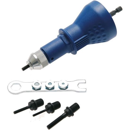 Mandrin à River BGS 9655 Pour Perceuse - Compatible M6, M8, M10, Transforme Perceuse En Pince à Riveter - 9