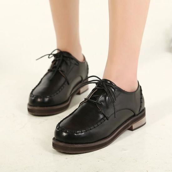 derbies femme bout rond
