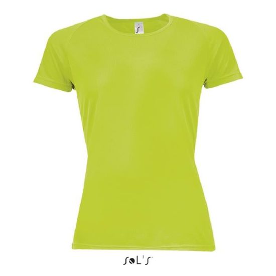 T shirt vert fluo femme cheap