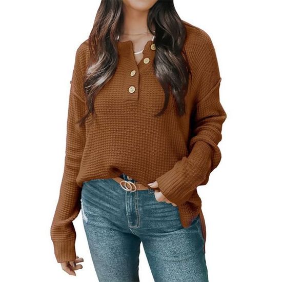 FULIER Pull Femme Col Bateau Manches Chauve-Souris – Pull Tricot Oversize Ample Et Confortable – Taille Unique – Idéal Automne Hiver
