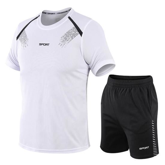 Ensemble D'été Homme 2 Pièces Décontracté - T-shirt Manches Courtes + Pantalon Large - Costume Léger