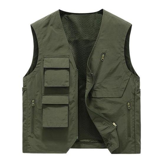 Gilet De Pêche Homme Multif Poches – Léger, Respirant, 7 Couleurs, Idéal Randonnée & Outdoor
