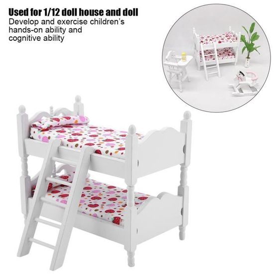 Ifundom 2 Pièces Lit Superposé Mini Moule Bébé Poupées Lit Maison D Poupee Meubles Miniature Lit Superpose Mini Lit Pour Pou Am
