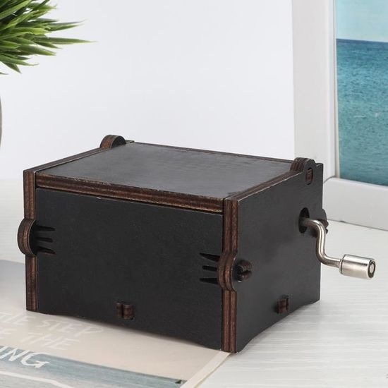 MSD Boîte Mécanique à Musique à Manivelle En Bois Cadeau Musical Pour Anniversaire-fête Décor