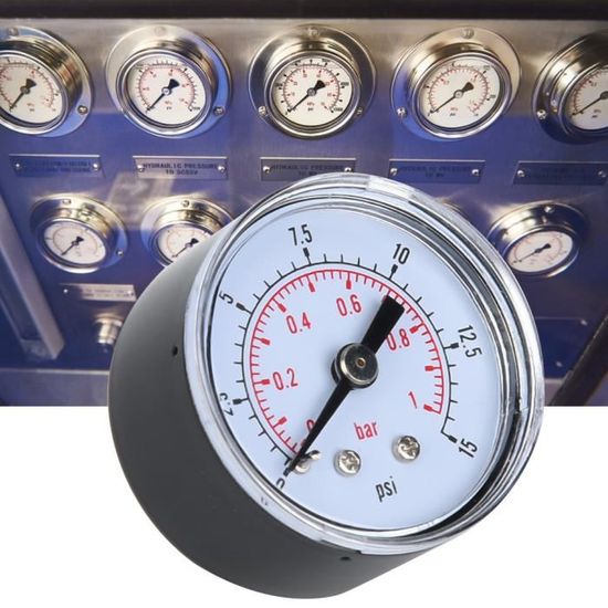 Manomètre Pression 0-100PSI/0-7Bar - Jauge Mécanique Pour Air, Huile, Eau Filetage BSPT 1/8"